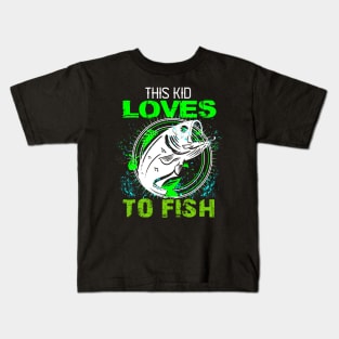 youth,this kid loves to fish Kids T-Shirt